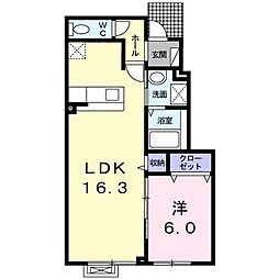 ホームワード 1LDKの間取図画像