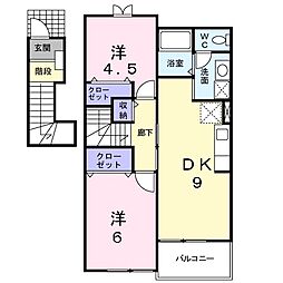 セゾンパルテール 2DKの間取図画像