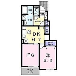 グランデール5 2DKの間取図画像
