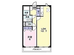 ル・セーヌ本町 3階1LDKの間取り