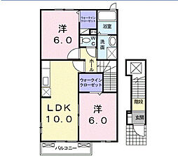 アドニス1 2LDKの間取図画像
