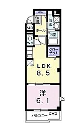 タクミ24 1LDKの間取図画像