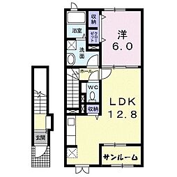 ドルチェヴィータ 1LDKの間取図画像