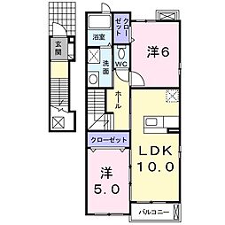 シーサイド・K 2LDKの間取図画像