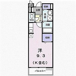 リバーサイド広面 ワンルームの間取図画像