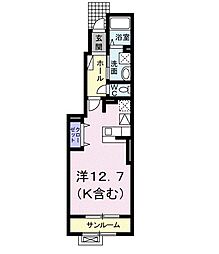 アヴェニール2 ワンルームの間取図画像