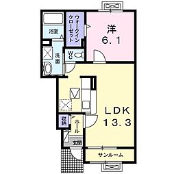 フリーデ 1LDKの間取図画像