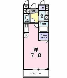 エテルノ・スクウェア弐番館 ワンルームの間取図画像