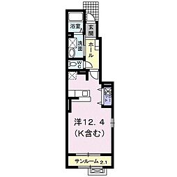 リファインド3 ワンルームの間取図画像