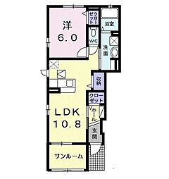 ラニエ・ガーデン 1LDKの間取図画像