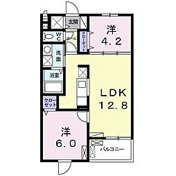 ウィルビレッジB 2LDKの間取図画像