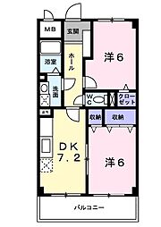 ピソ・ヴェルデ 2DKの間取図画像