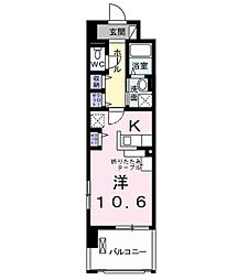 グランヴェルジェ 1Kの間取図画像