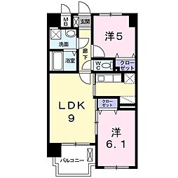 グランデスカイ空港南 2LDKの間取図画像