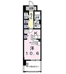 グランヴェルジェ 1Kの間取図画像