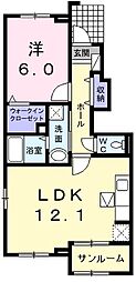 ラ・フォンテ 1LDKの間取図画像