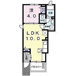 ラル・プリーモ 1LDKの間取図画像