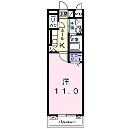 エストレーヤ東加古川 1Kの間取図画像