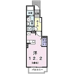 サニーレジデンス 1Kの間取図画像
