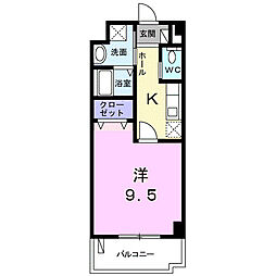 サンライズT's 1Kの間取図画像