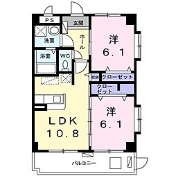 スカイ・ネオ2 2LDKの間取図画像