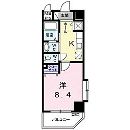 エレガンテそべ 1Kの間取図画像