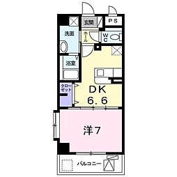 石田シティ銘苅 1DKの間取図画像