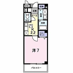 グレイスアニュー 1Kの間取図画像