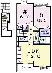 セゾン・スプリング1 2LDKの間取図画像