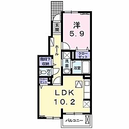 パッシィオーネR 1LDKの間取図画像