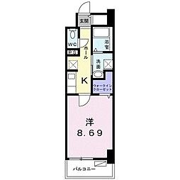 クラール上福岡 1Kの間取図画像