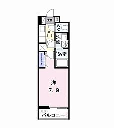メゾンドール君津 1Kの間取図画像