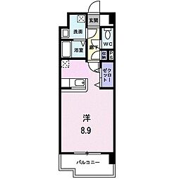 フォーウィルズコート ワンルームの間取図画像