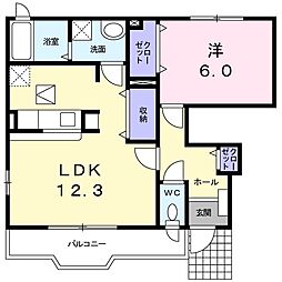 コルティーレ 1LDKの間取図画像