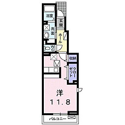 メゾンジュネスB ワンルームの間取図画像