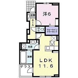 メゾンドソレイユ 1LDKの間取図画像