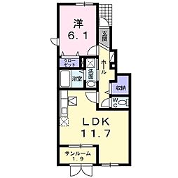 メゾンドユタイ 1LDKの間取図画像