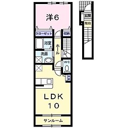 ガーデンヒルズ 1LDKの間取図画像