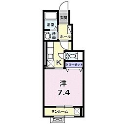 ヴィラ・プロムナード 1Kの間取図画像