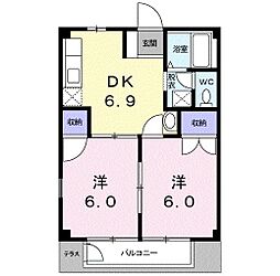 ヌーベル・メゾン 2DKの間取図画像