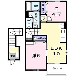 ライツ-E 2LDKの間取図画像