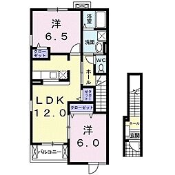 セレノ賀来西C 2LDKの間取図画像