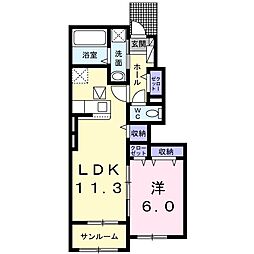 アルモニー1 1LDKの間取図画像