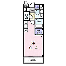 ベルラフィーネ ワンルームの間取図画像