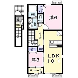 サニーメゾン 2LDKの間取図画像