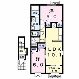 グランジェロ 2LDKの間取図画像
