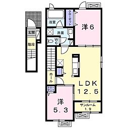 ロザリオA 2LDKの間取図画像
