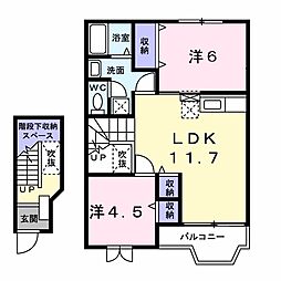 トウー・ル・モンド2 2LDKの間取図画像