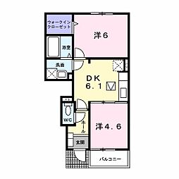 フィオーレ 2DKの間取図画像