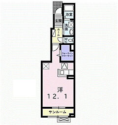 カーサアルザ ワンルームの間取図画像